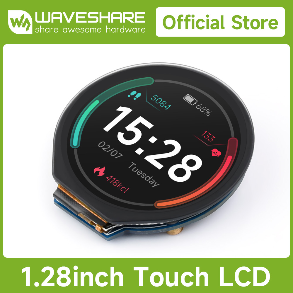 Pi Display - เวฟแชร์ 1.28 นิ้วโมดูลจอแสดงผล LCD พร้อมแผงสัมผัส, ความละเอียด