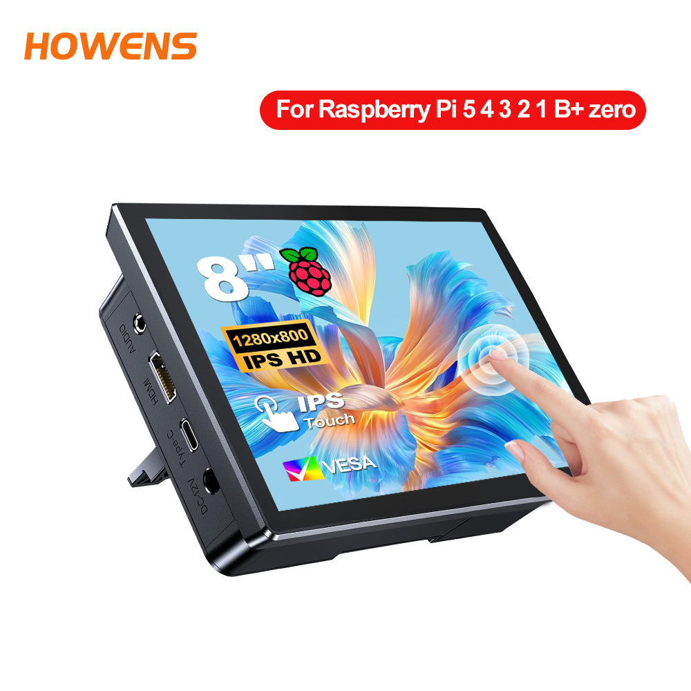 Pi 5 Case - จอภาพแบบพกพา ขนาด 7 8 นิ้ว ความละเอียด