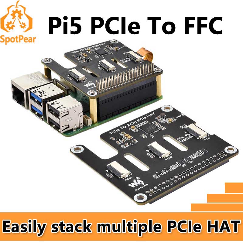 Pi Cooler - Raspberry Pi 5 PCIe ถึง 2-CH