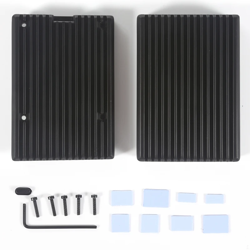 Pi 5 Case - เคสอะลูมิเนียมอัลลอยสำหรับ Raspberry Pi 5 พร้อมฮีทซิงค์ซิลิโคนระบายความร้อนแบบพาสซีฟ