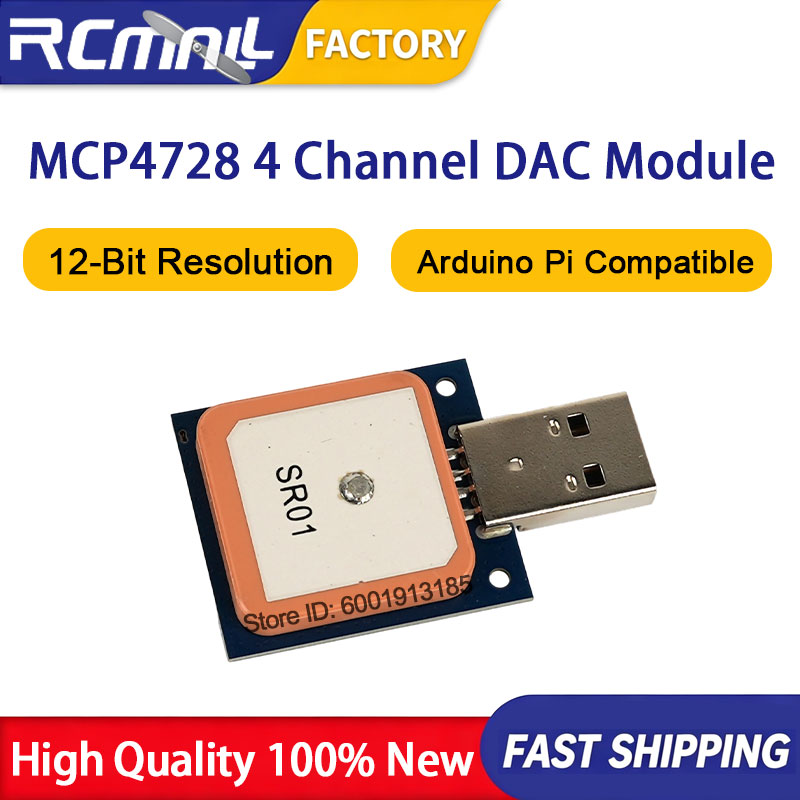 Raspberry Pi 4 - โมดูล MCP4728 12 บิต I2C DAC