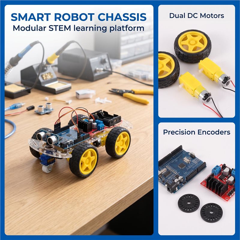 ชุดโครงรถหุ่นยนต์อัจฉริยะ ABXE - Arduino Kit บทวิจารณ์และราคา